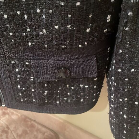 Karl Lagerfield Paris woman black and white tweed jacket - Picture 5 of 16